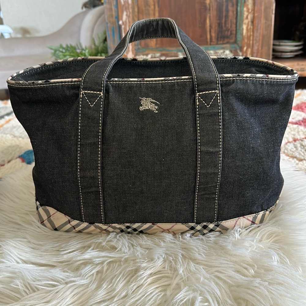 Burberry denim and nova check tote